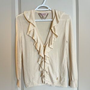 Juicy Couture Lightweight Ivory Wool Cardigan Size XS